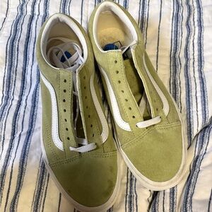 Green suede water resistant vans